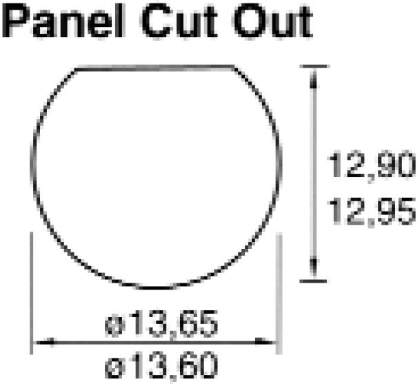 Arlin 59-5xx series switch panel-mounting dimensions